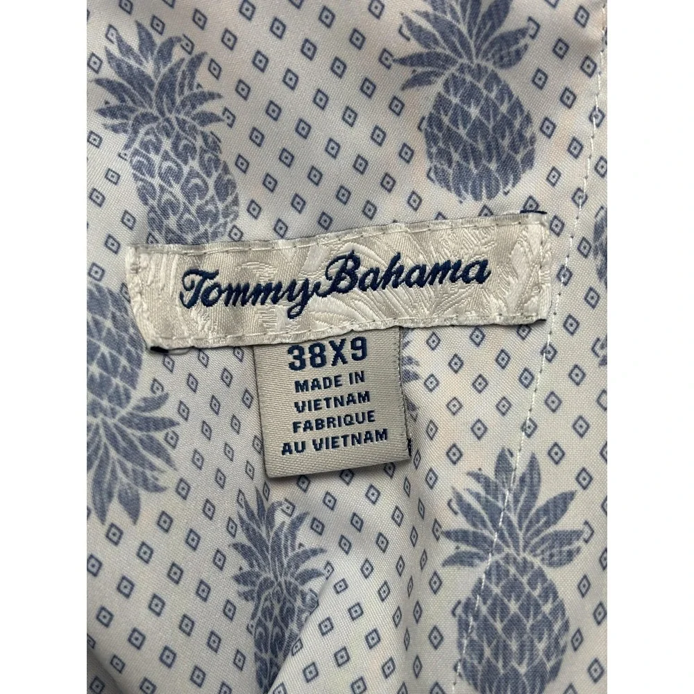Tommy Bahama On Par La Vida Check Shorts Mens 38 Blue Plaid Chino 9 Inseam
